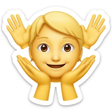 thank you emoji, smiling face with hands together, warm and friendly sticker