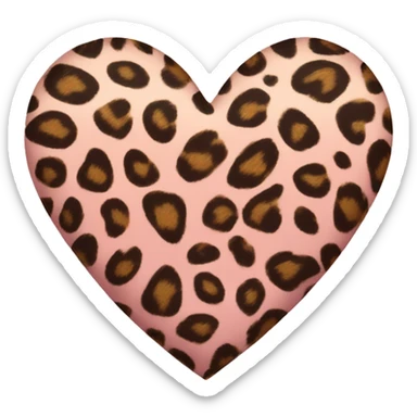 Pink heart with leopard print  sticker