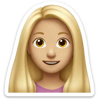 smiling girl with long blonde hair sticker