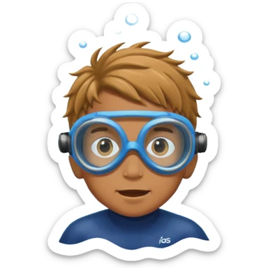 Underwater boy sticker