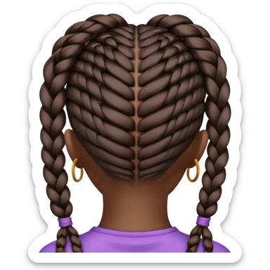 Back of the african girls head sticker