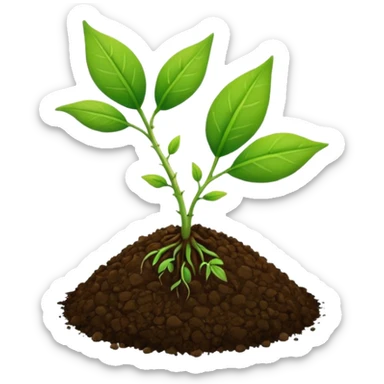 Two leaves sprout with soil ball sticker