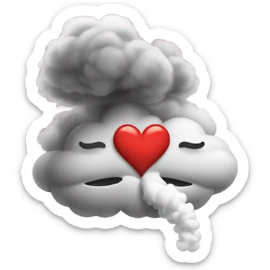 A mouth blowing “smoking” heart-shaped breath,  sticker