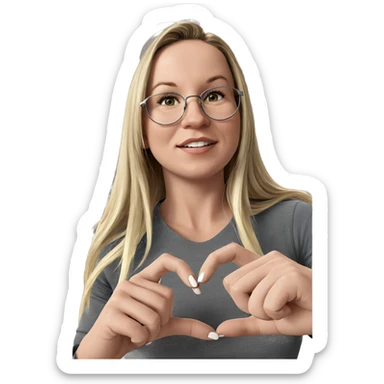 heartfelt gaze from blonde girl sticker