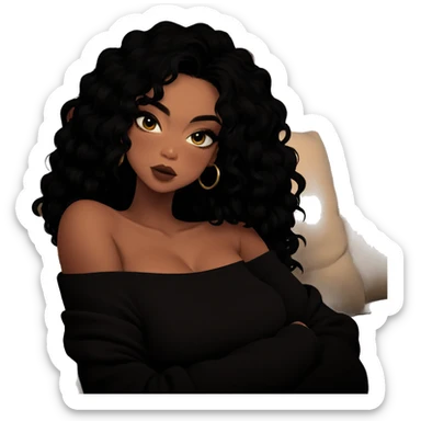 dark beauty in cozy sweater sticker