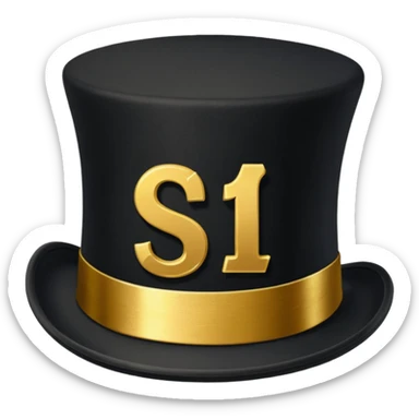 top hat with "$" print sticker