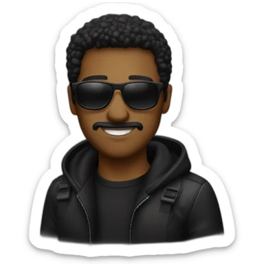 Cool man in black cool sunglasses sticker