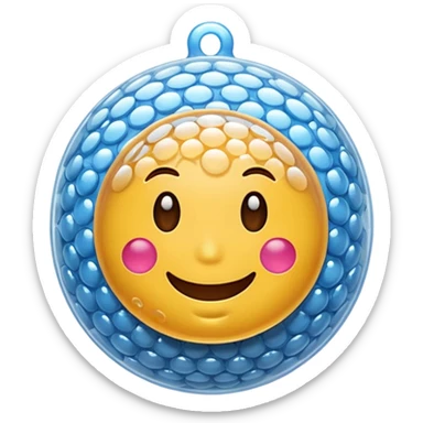 emoji wrapped in bubble wrap sticker