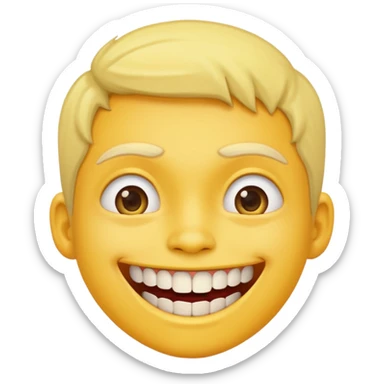 gap tooth stupid smile yellow emoji sticker