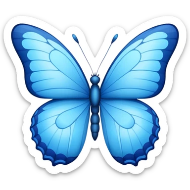 Bisa buat emote kupu-kupu versi warna biru ga? Tolong buatin dong..( 🦋) yang ini, versi birunya  sticker