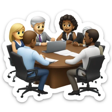 sitting in a meeting room  sticker