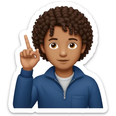 Ragazzo mulatto col coi ricci che fa il terzo dito sticker