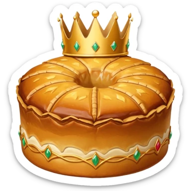 galette des rois avec couronne sur le dessus. Pour un emoji slack. sticker