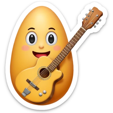 Egg playing a guitar sticker