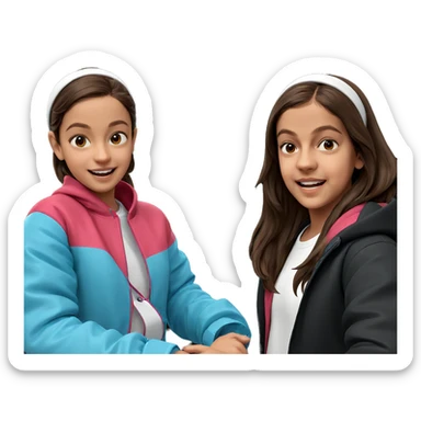 smiling girl with brown hair sticker