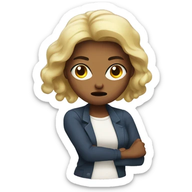 angry woman with fist sticker