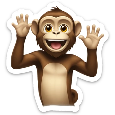 Monkey hi five sticker
