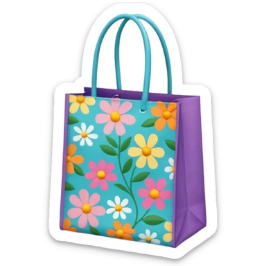 aesthetic shopping bag with pattern sticker
