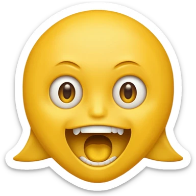 a face with a large opened mouth in emoji of whatsapp style (yellow), not humanized. The ones you generate are strange sticker