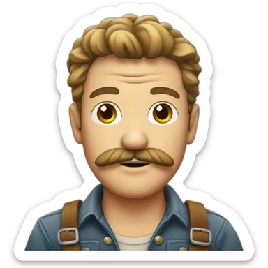 hillbilly with mustache sticker