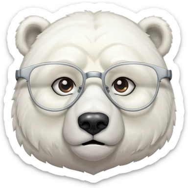 Un orso bianco e stanco con gli occhiali da vista sticker