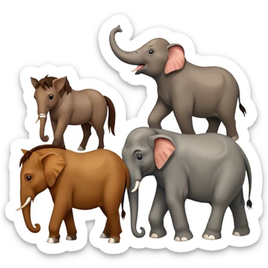 Horses and elephant pooping  sticker