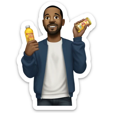 Kendrick Lamar with drake throwing mustard  sticker