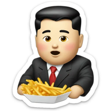 Kim jong un eating mcdonalds french fries sticker
