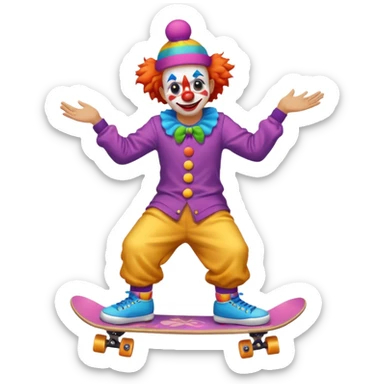 skater clown skating sticker