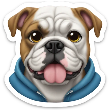Bulldog in a sweatshirt  sticker
