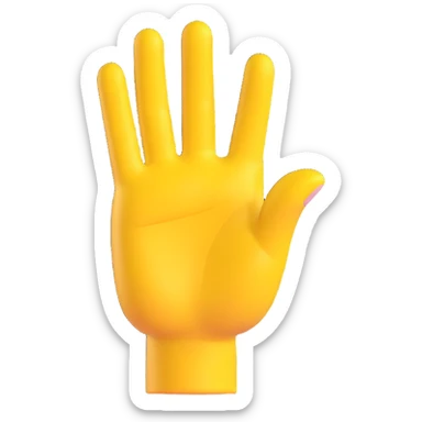 yellow hand making the 'OK' gesture, 3D emoji style, glossy finish sticker