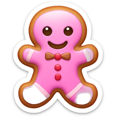 pink gingerbread man sticker
