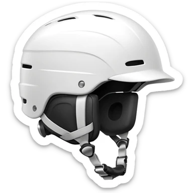 white ski helmet no goggles sticker