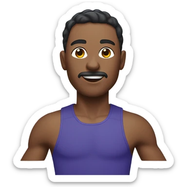 runner purple shirt blue shorts sticker