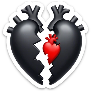 Broken black heart 🖤+💔 sticker