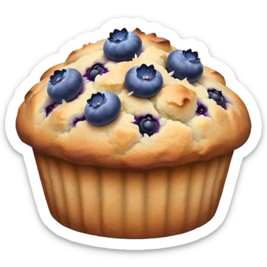 Blueberry muffin with lavender sprigs on top sticker