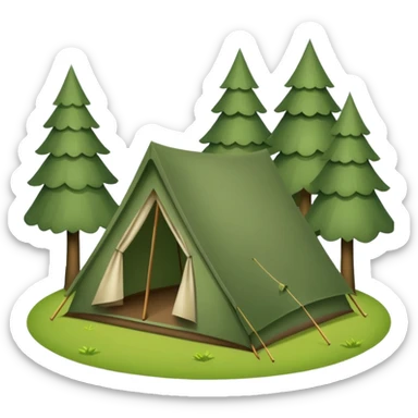 tent in woods sticker