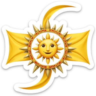 Majestic 8-pointed Sun Medieval Banner heraldry flag sticker