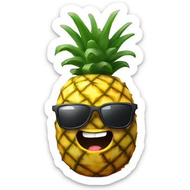 Upside down pineapple wearing sunglasses and smirking sticker