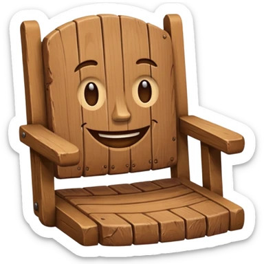 Chair with face on sit sticker