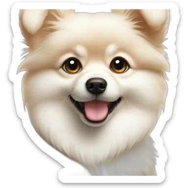 white-cute-puppy-of-Pomeranian sticker