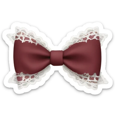Burgundy bow with white lace sticker