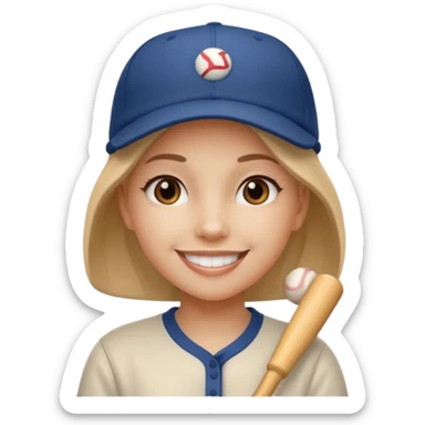baseball hatted girl sticker