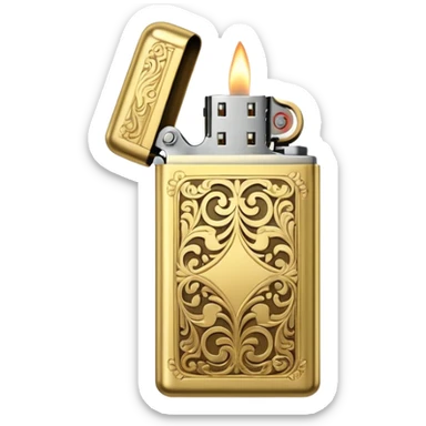 Vintage gold lighter from the Lighter and princess dorama  sticker