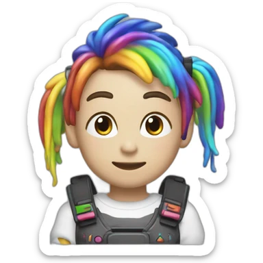 Caca Arc-en-ciel qui joue à la Playstation sticker