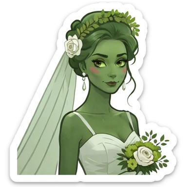 Bride at her wedding shower  sticker