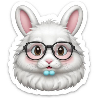 Bunny bust with eyeglasses with body sticker