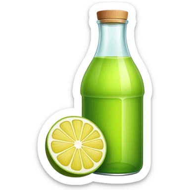 Bottle green lemon juice sticker