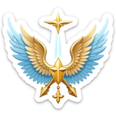 wings emblem holy saint light blue sticker