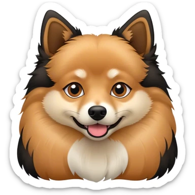 Spitz black and tan color sticker